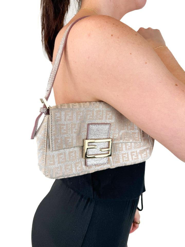 Fendi Pink Shimmer Baguette