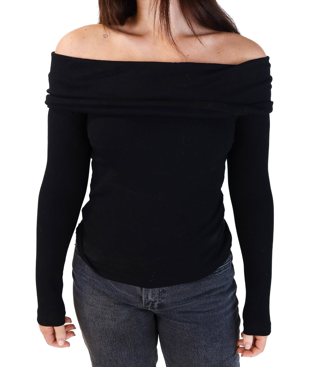 Club Monaco black off the shoulder top (M; retail $49)