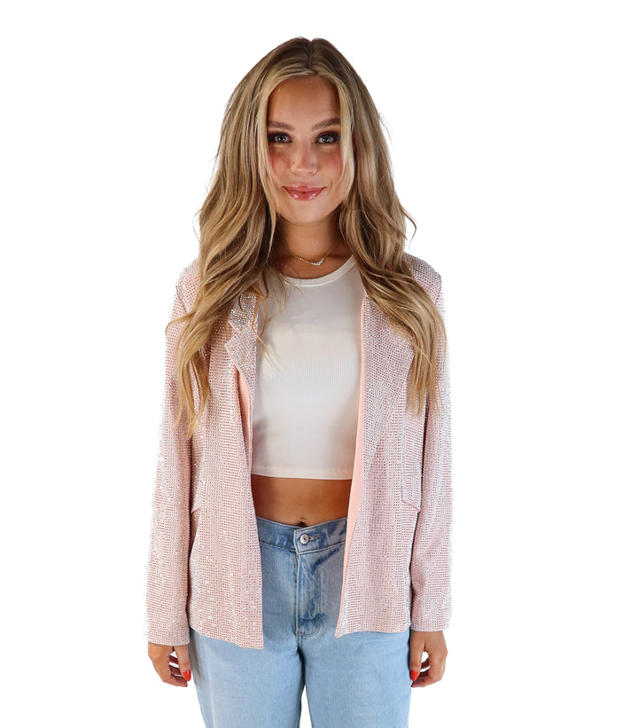 Trendy & Tipsy pink rhinestone jacket NWT (s; retails for $128)