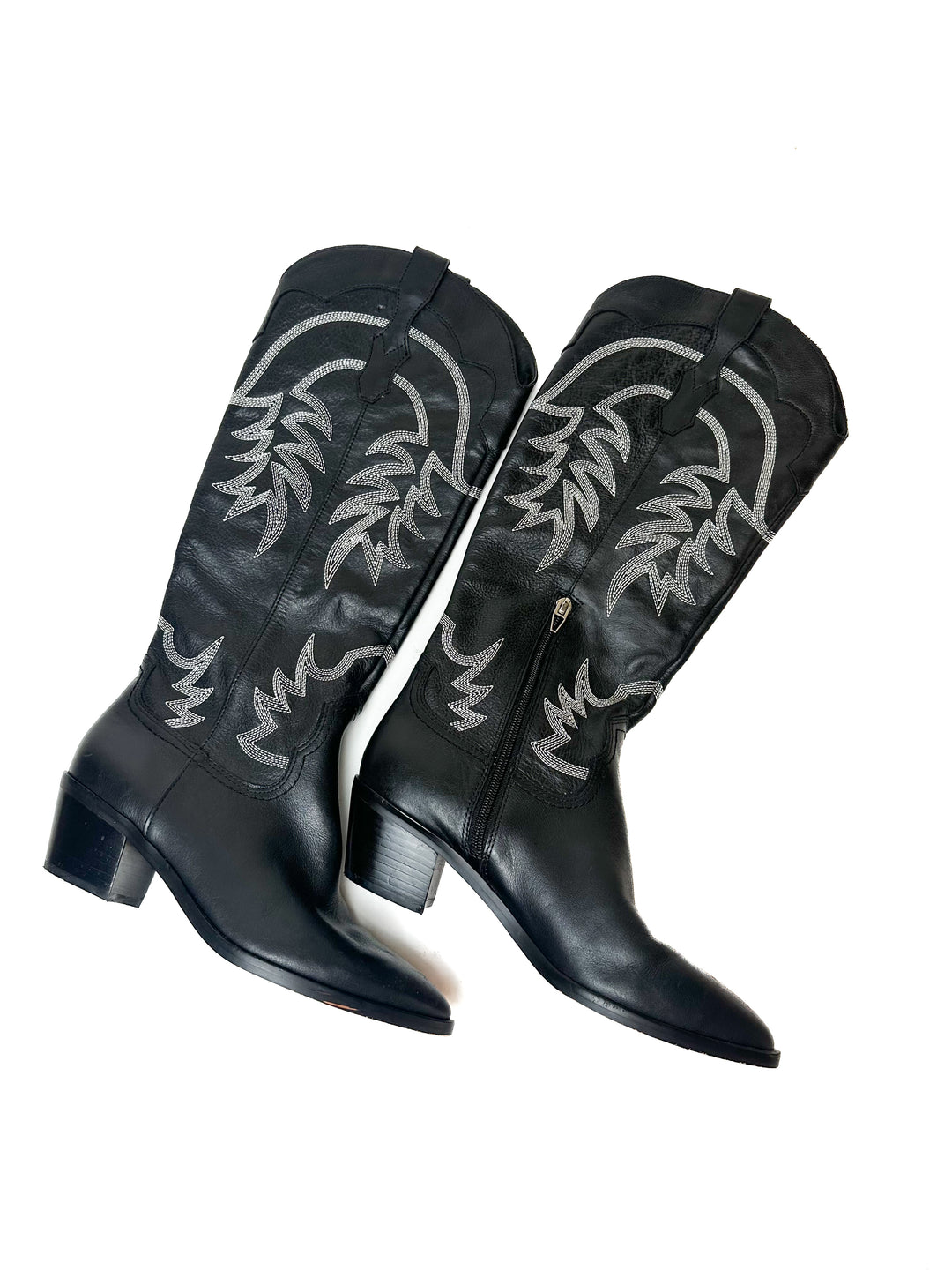 Dolce Vita Black Embroidered Boots (7.5)