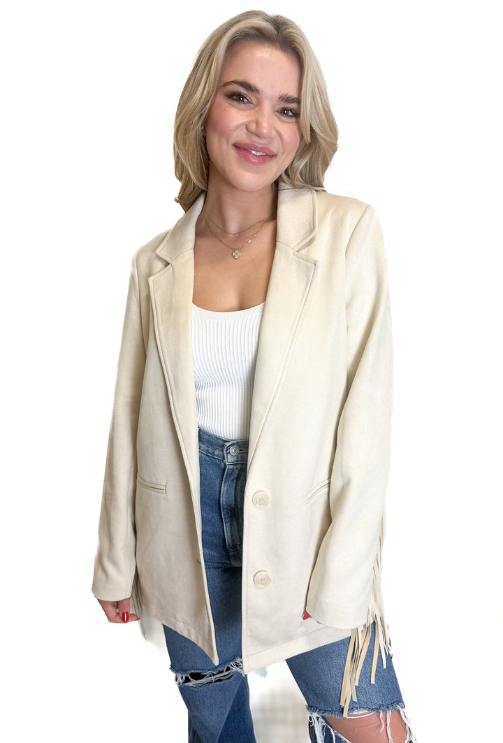 Show Me Your Mumu Faux Suede Fringed Jacket NWT (XS)