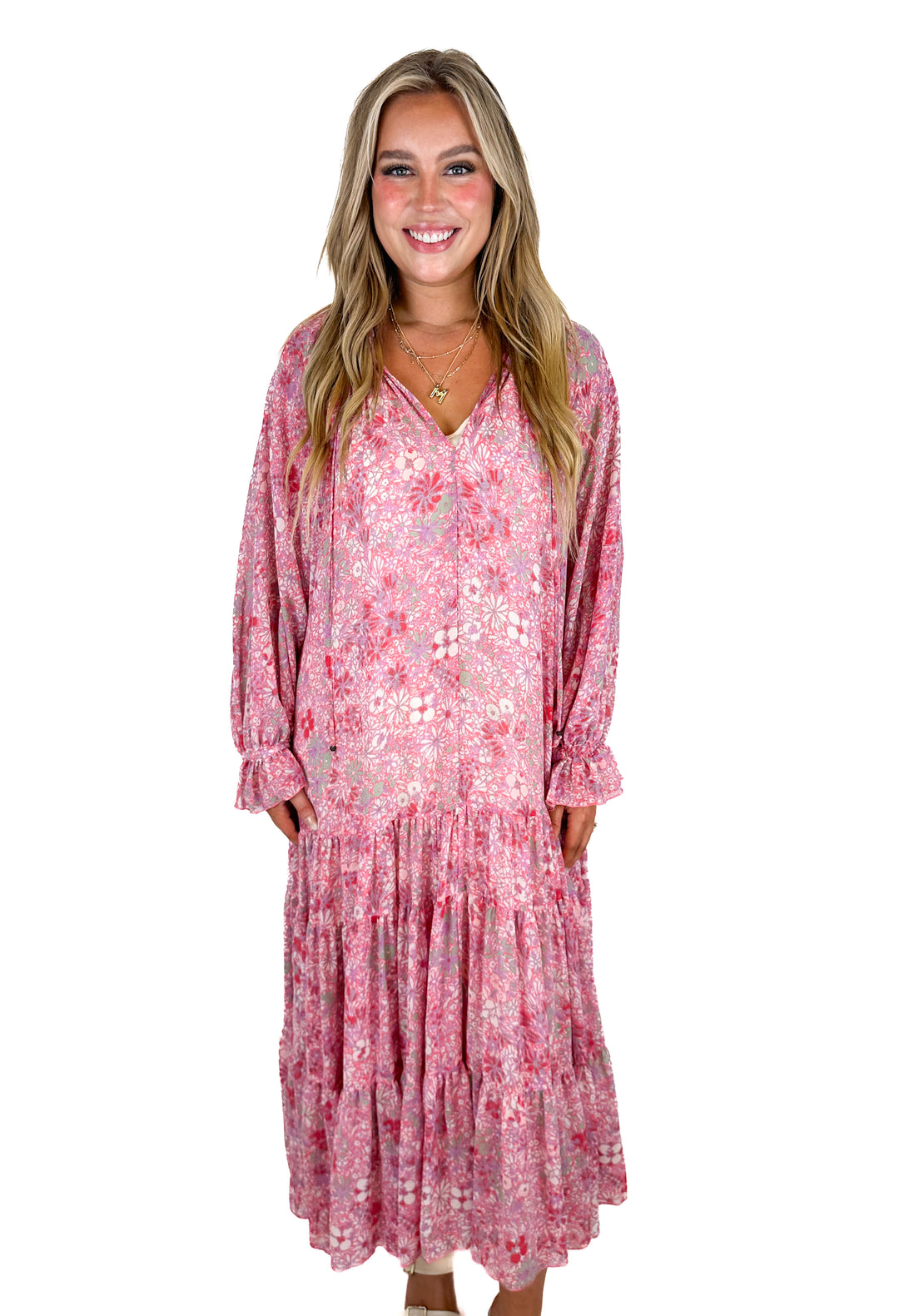 Free People Feeling Groovy Oversized Maxi Dress Summertime Pink  (M)