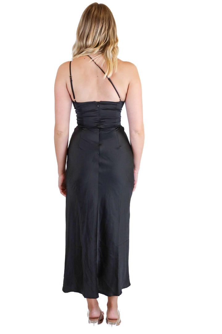 Hello Molly black cutout front midi dress (XS)