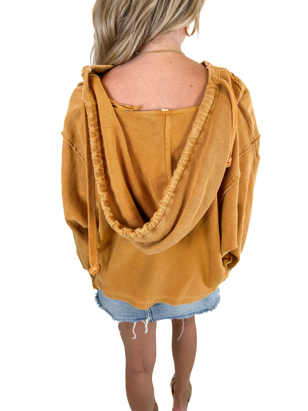 Free People Cropped Rust Hoodie (XS)