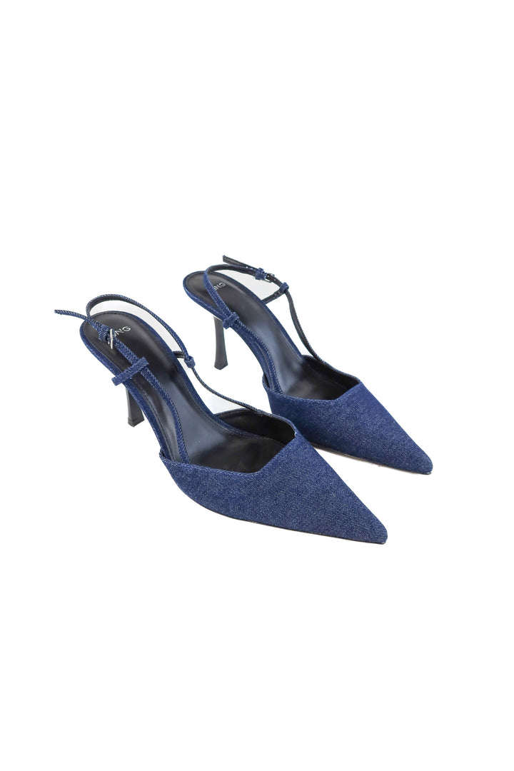 Mng dark denim kitten heels NWOT (42/ Fit US10; retail $79.99)