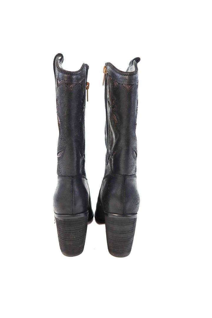 Vince Camuto black cowgirl bootie (8.5: retail $140)