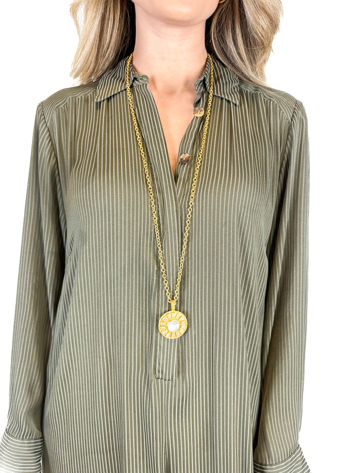 Julie Vos Gold and Crystal Chain Necklace (retail $135)