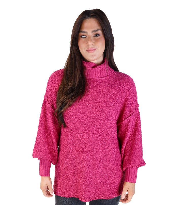 Pink lily magenta turtleneck sweater (s; retail $64)