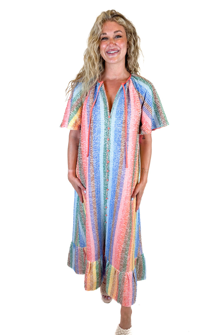Buddy Love Rainbow Sequined Maxi Dress NWT (M)