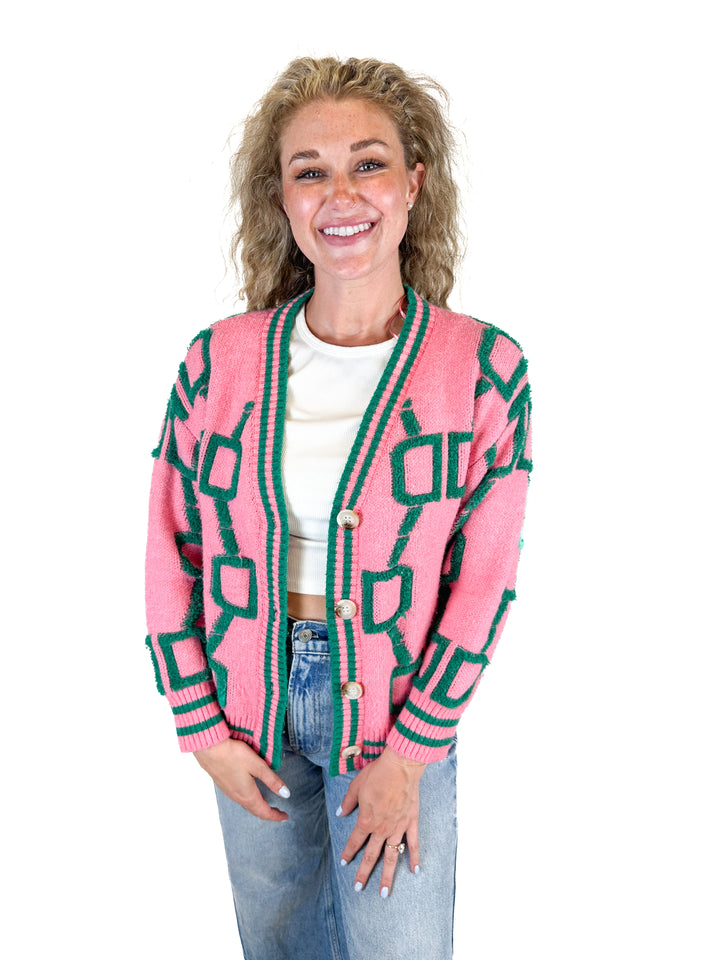 Miracle Pink and Green Sweater (S/M)