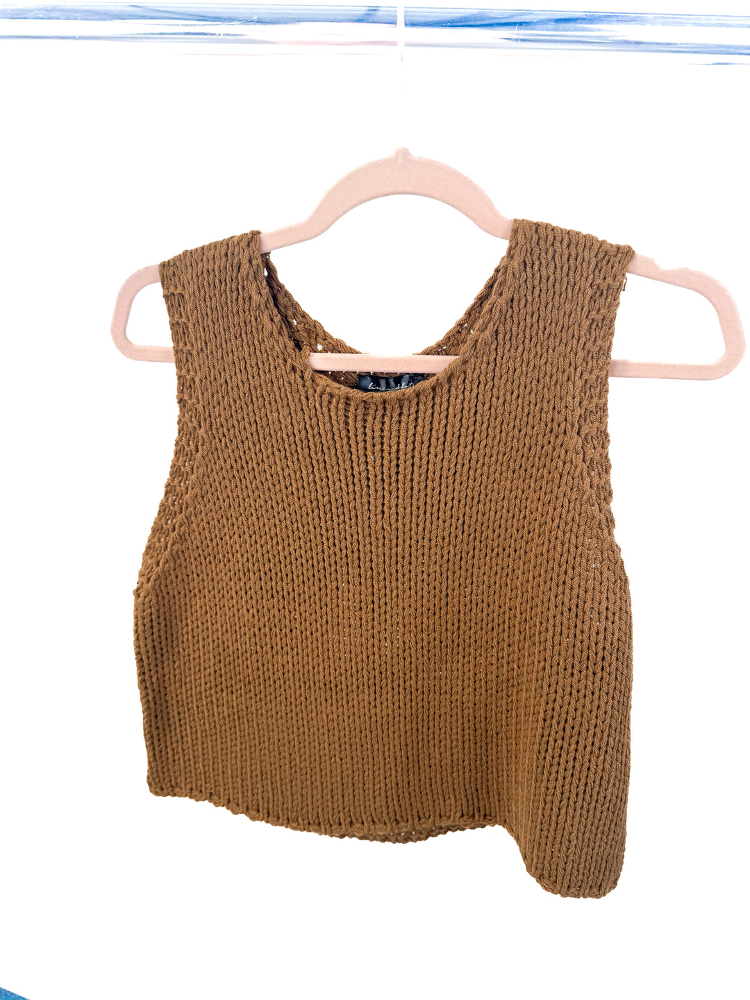 Line and dot knit sweater tank (M)