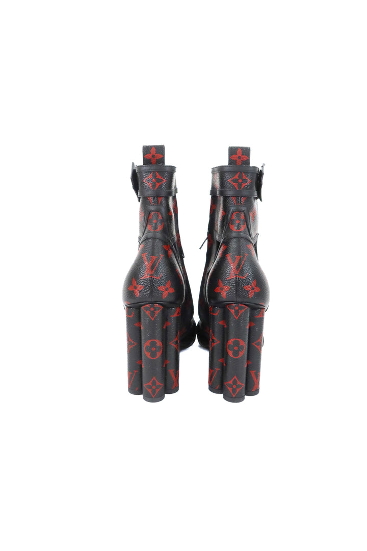louis vuitton leather monogram boots (38.5/ US8.5; retail $2,050)