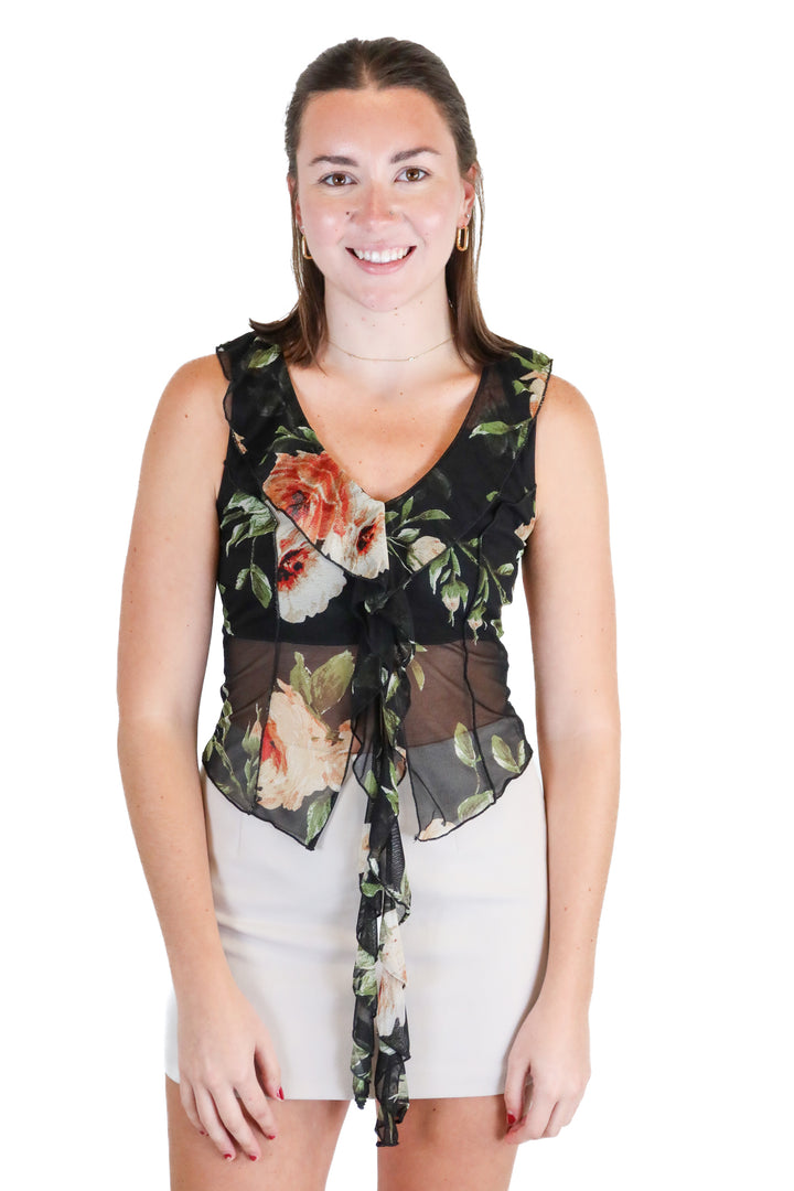 Emory park floral mesh top (m)