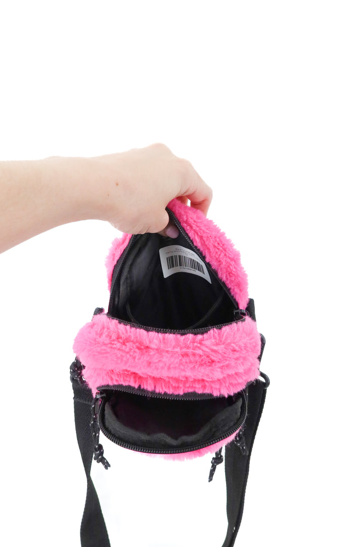 opening ceremony faux fur pink mini backpack