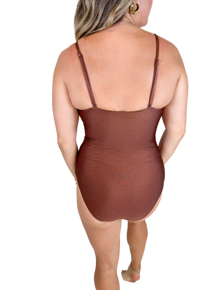 Aerie Brown One Piece Suit (M)