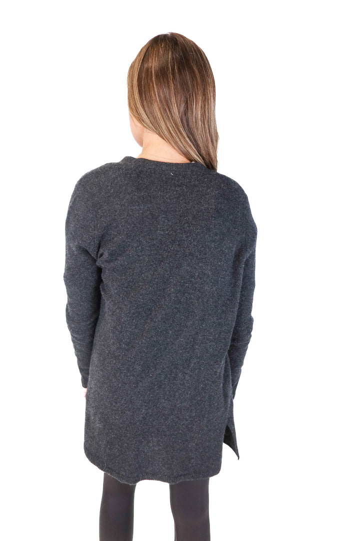 ATM Charcoal Open Front Long Cashmere Cardigan (S)