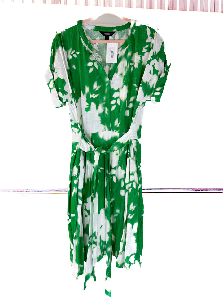 simply vera wang green printed dress (L)
