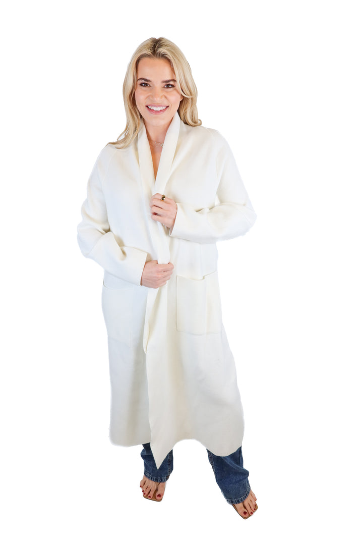 zara white thick kit cardigan (s; retail $89.90)