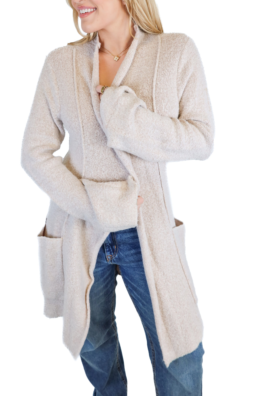 gentle fawn neutral cardigan (s; retails for $174)