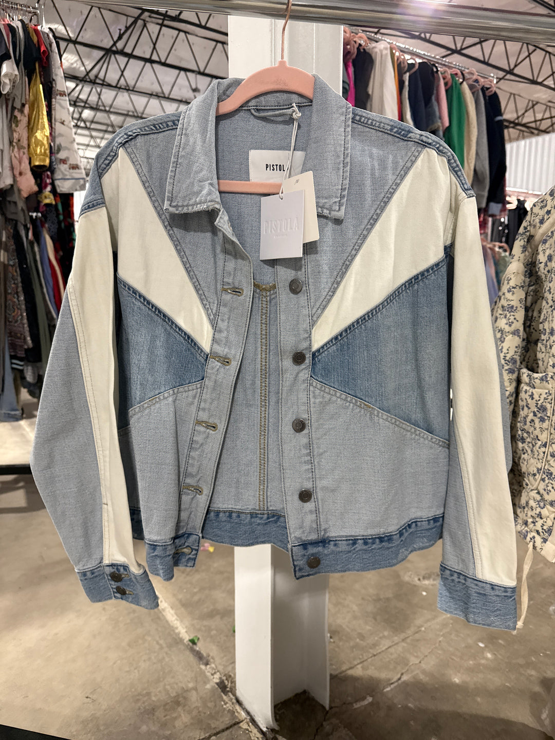 SOLD: Pistola Colorblock Denim Jacket NWT (S; Retail $178)