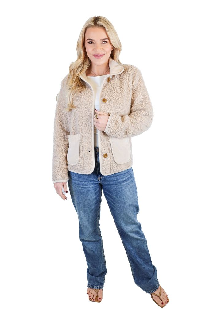 Alex Mill beige pocket front shacket (S; retail $275)