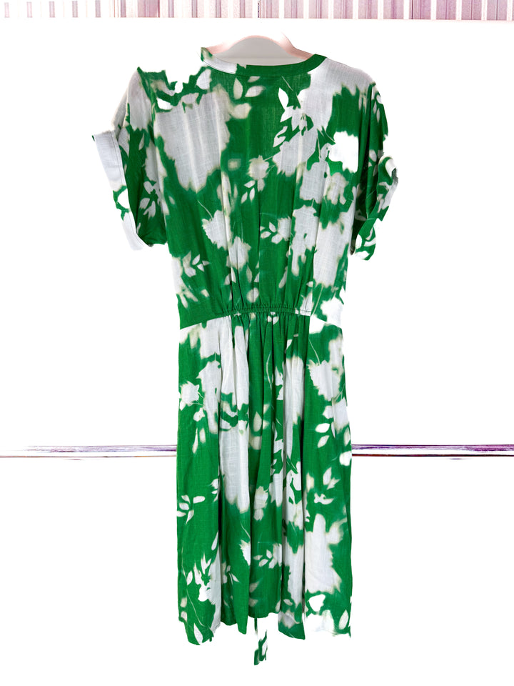 simply vera wang green printed dress (L)