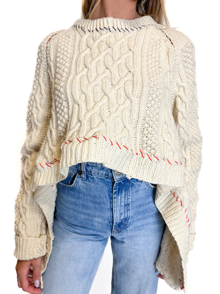 Free People Cream Cable Knit Sweater NWT (XS)