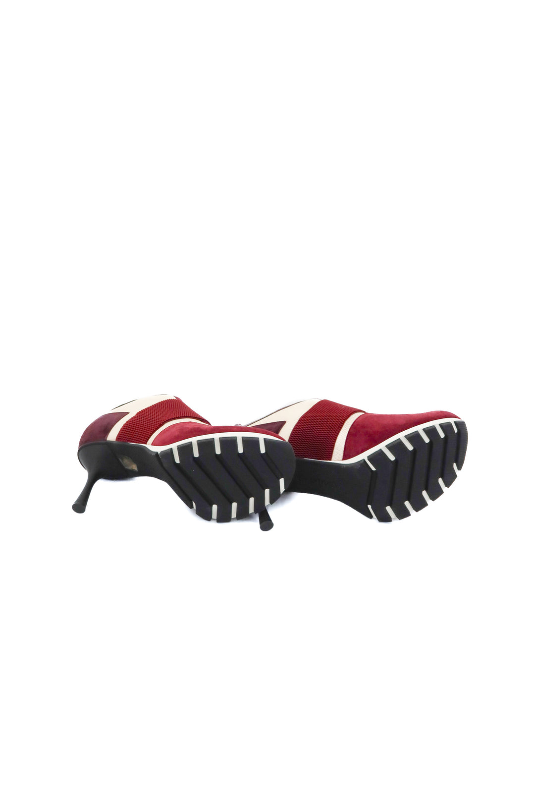 sneex cream and burgundy shoes (10; retail $395)