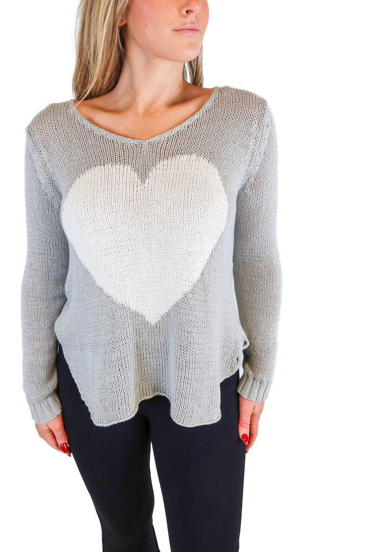 wooden ships grey heart sweater (s; retail $139)*