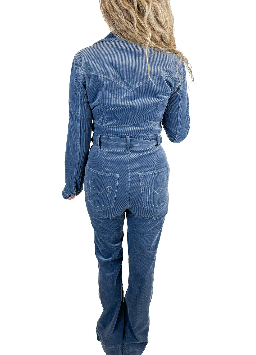 Show Me Your Mumu Blue Corduroy Jumpsuit (L)