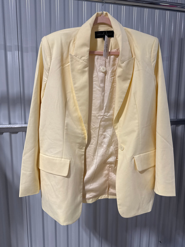 Endless rose pale yellow blazer (s; retail $130)