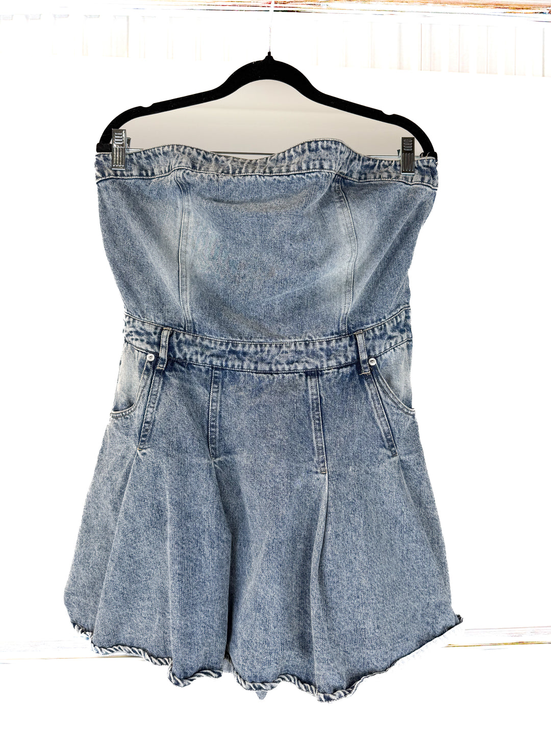 free market denim romper (L)*