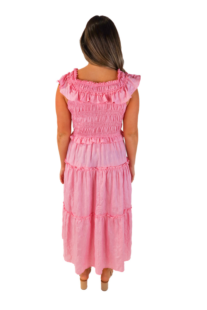 Avara pink smocked maxi dress (XL)