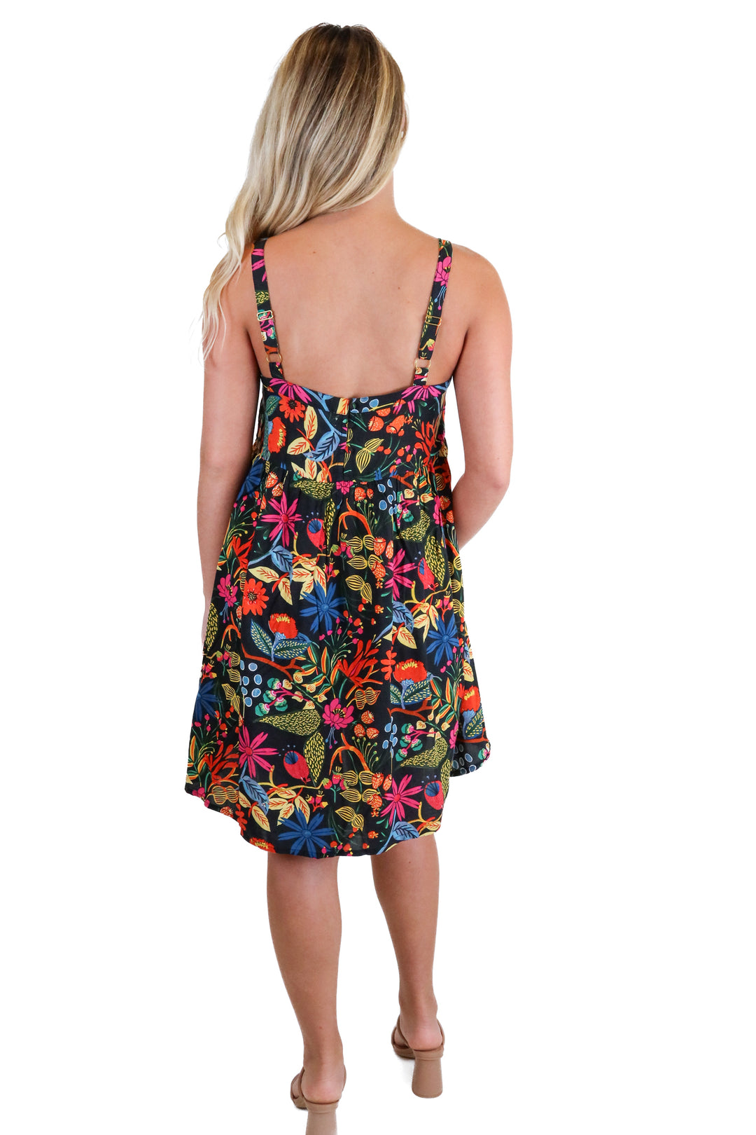 Natural Life black floral mini dress NWT (S)