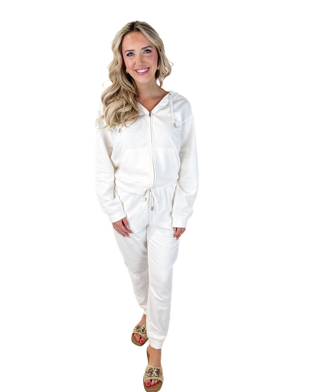 SOLD Auden Cream Sweatsuit NWT (S top/ M bottom)