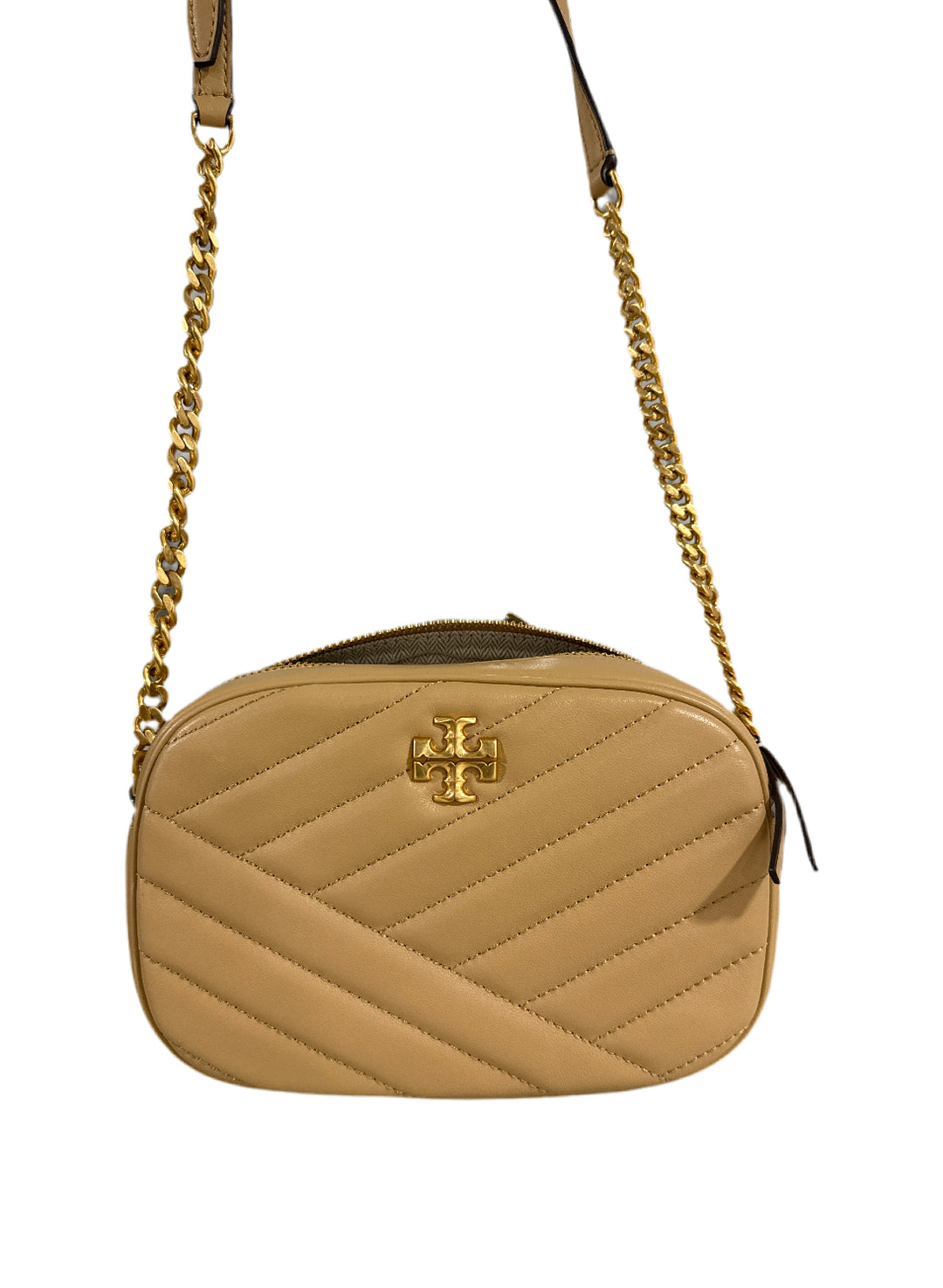 Tory Burch Tan Kira Chevron Camera Bag NWOT (retail $358)
