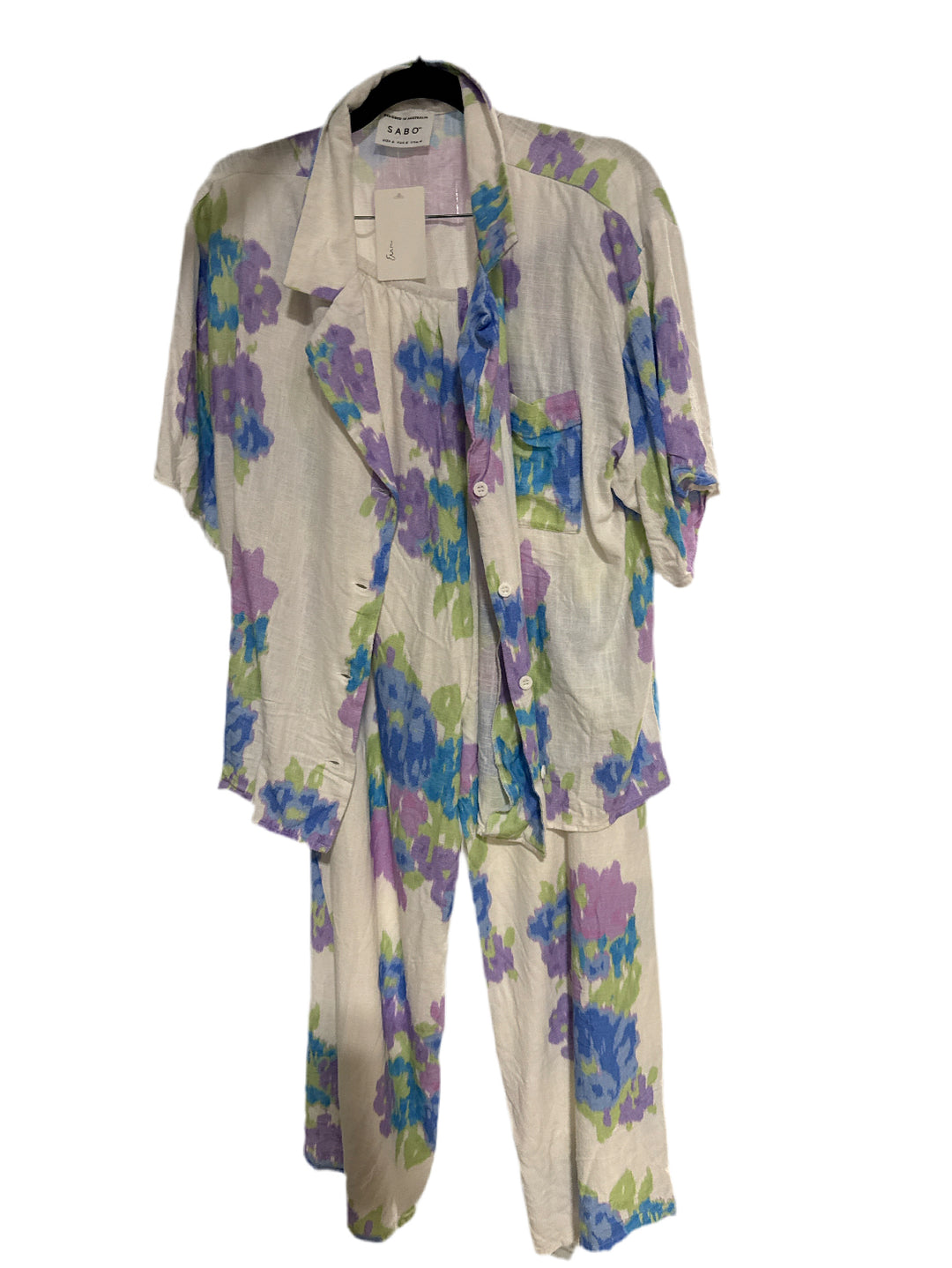 SOLD: Sabo Floral Linen Set (S; est. retail $170)