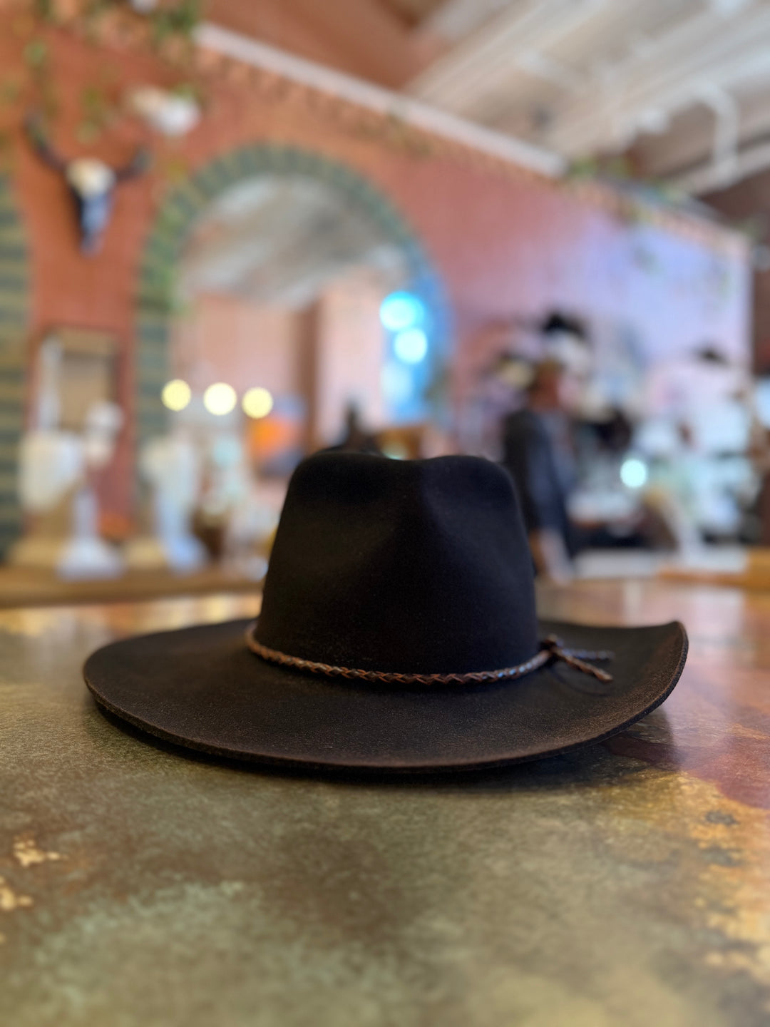 AUCTION brixton black jenkins wool/felt asymmetrical cowboy hat (s)*- ends 11/11 at 8 pm CT