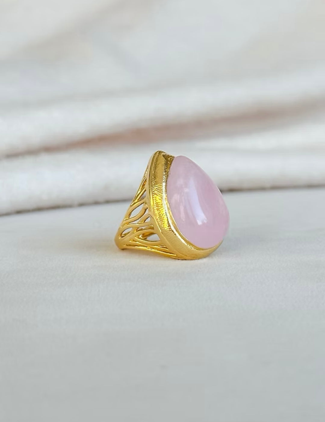 Easton Elle pink tear drop ring