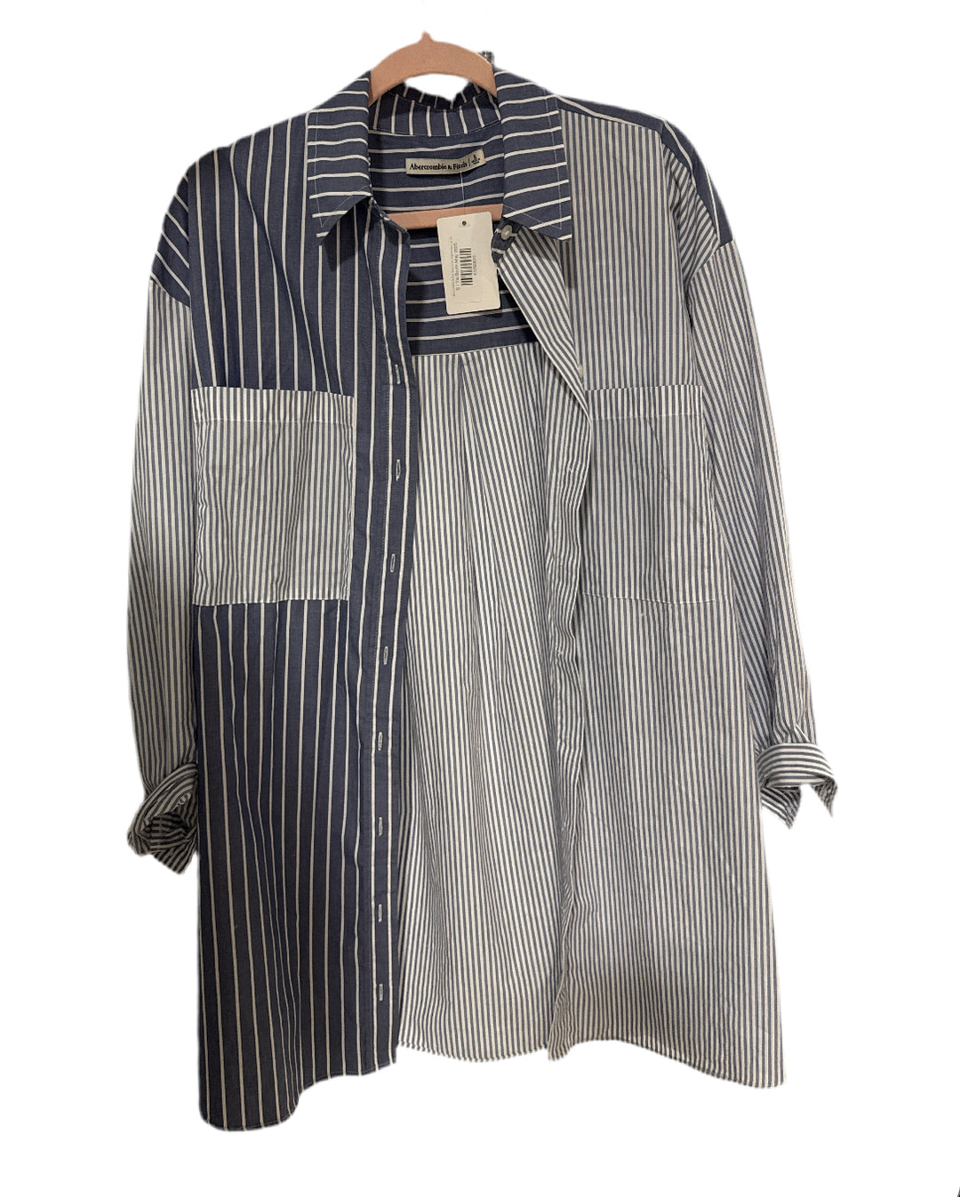 SOLD: abercrombie & fitch blue/white stripe button up (s)