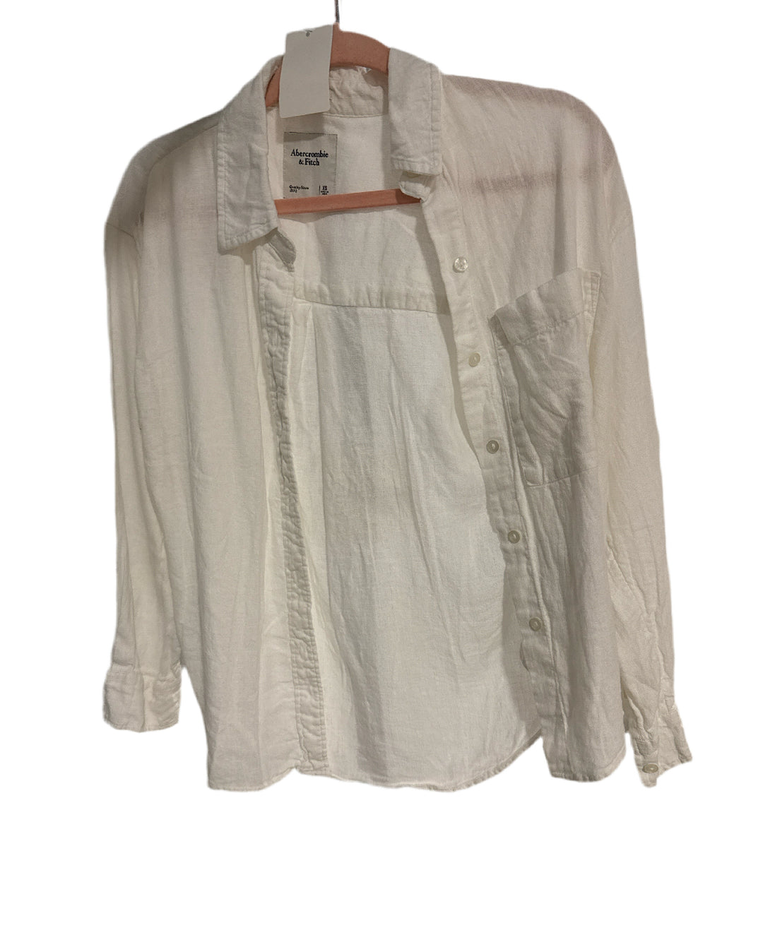 SOLD: Abercrombie White Linen Blend Shirt (XS)