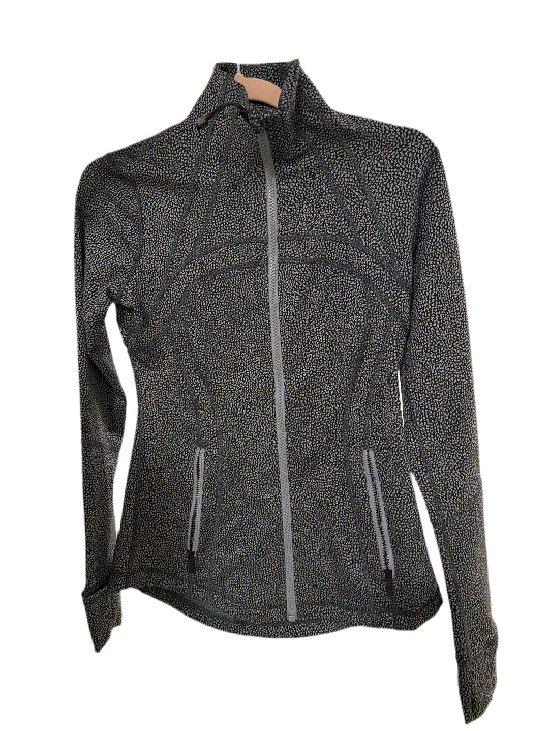 SOLD: Lululemon Black/Grey Printed Active Zip Front Jacket (6)