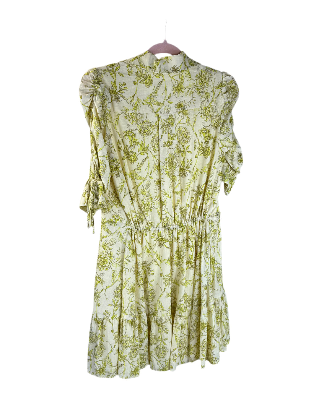 hutch yellow floral ruffle dress (xs)