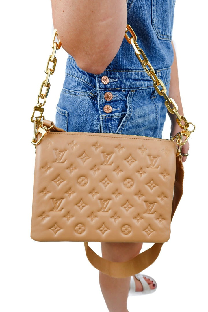 Louis Vuitton Coussin PM in Beige (retail $4,950)