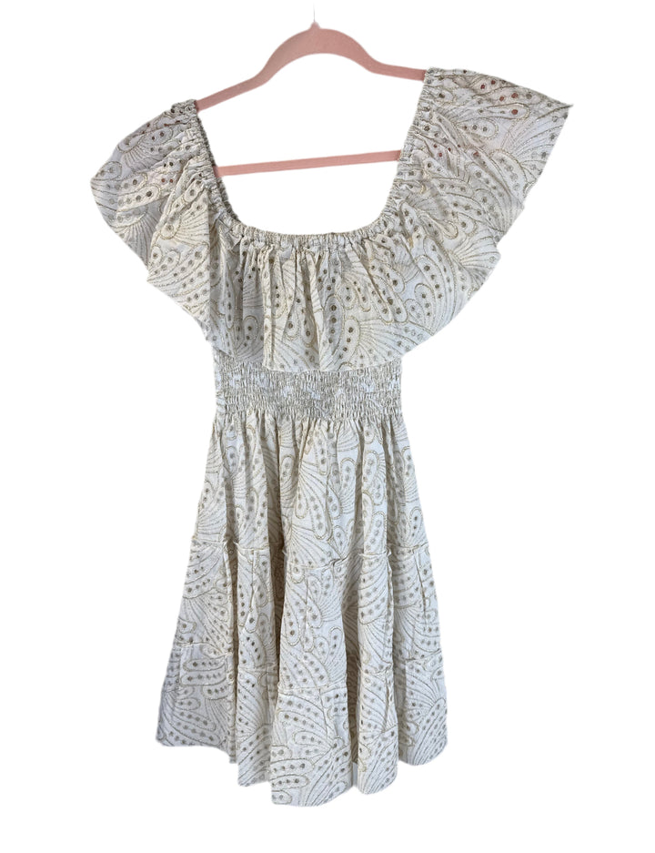Luisa positano gold metallic dress (xs)
