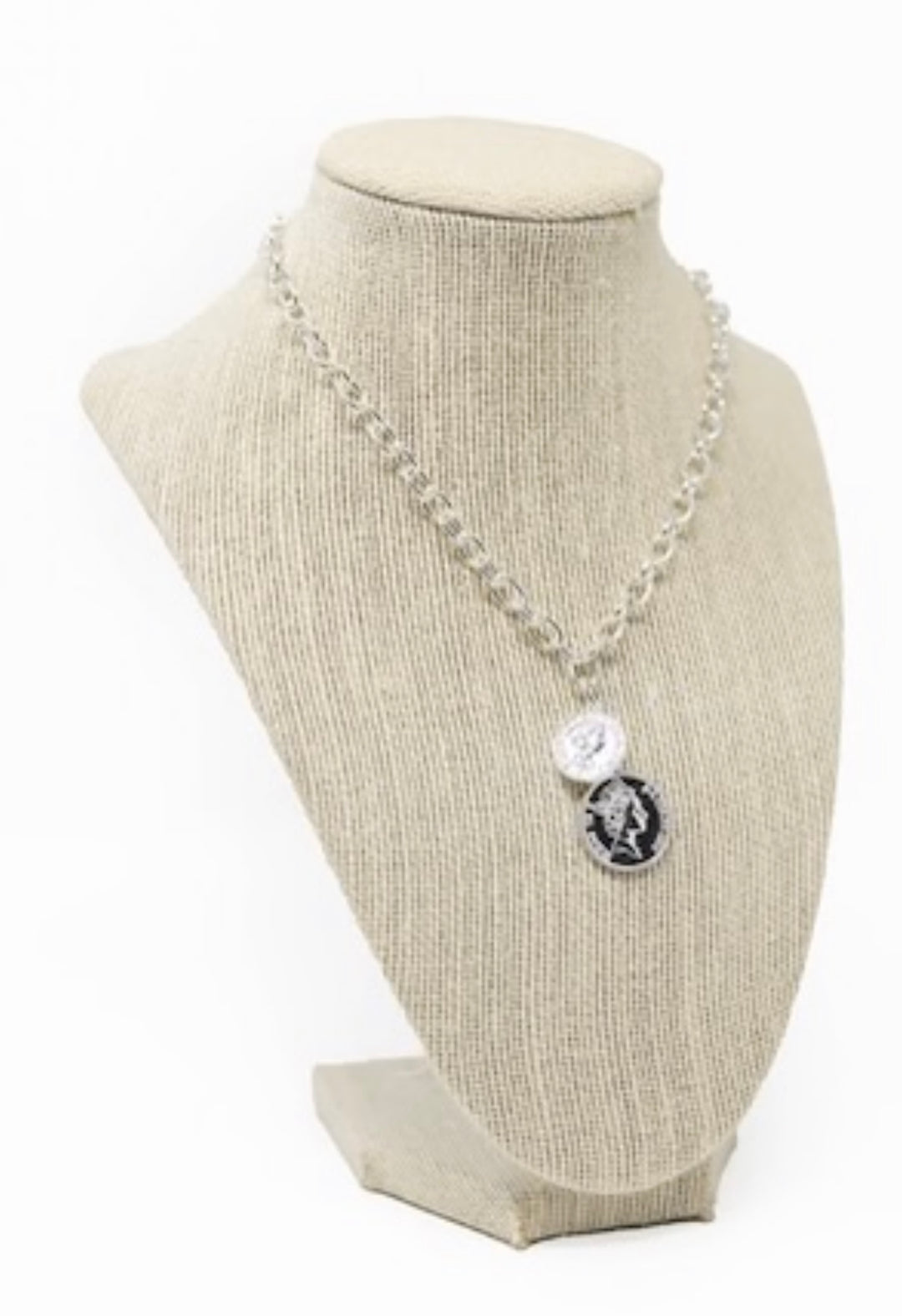 Ella Langley  X Mary Kathryn Designs Silver Double Royalty Coin Necklace