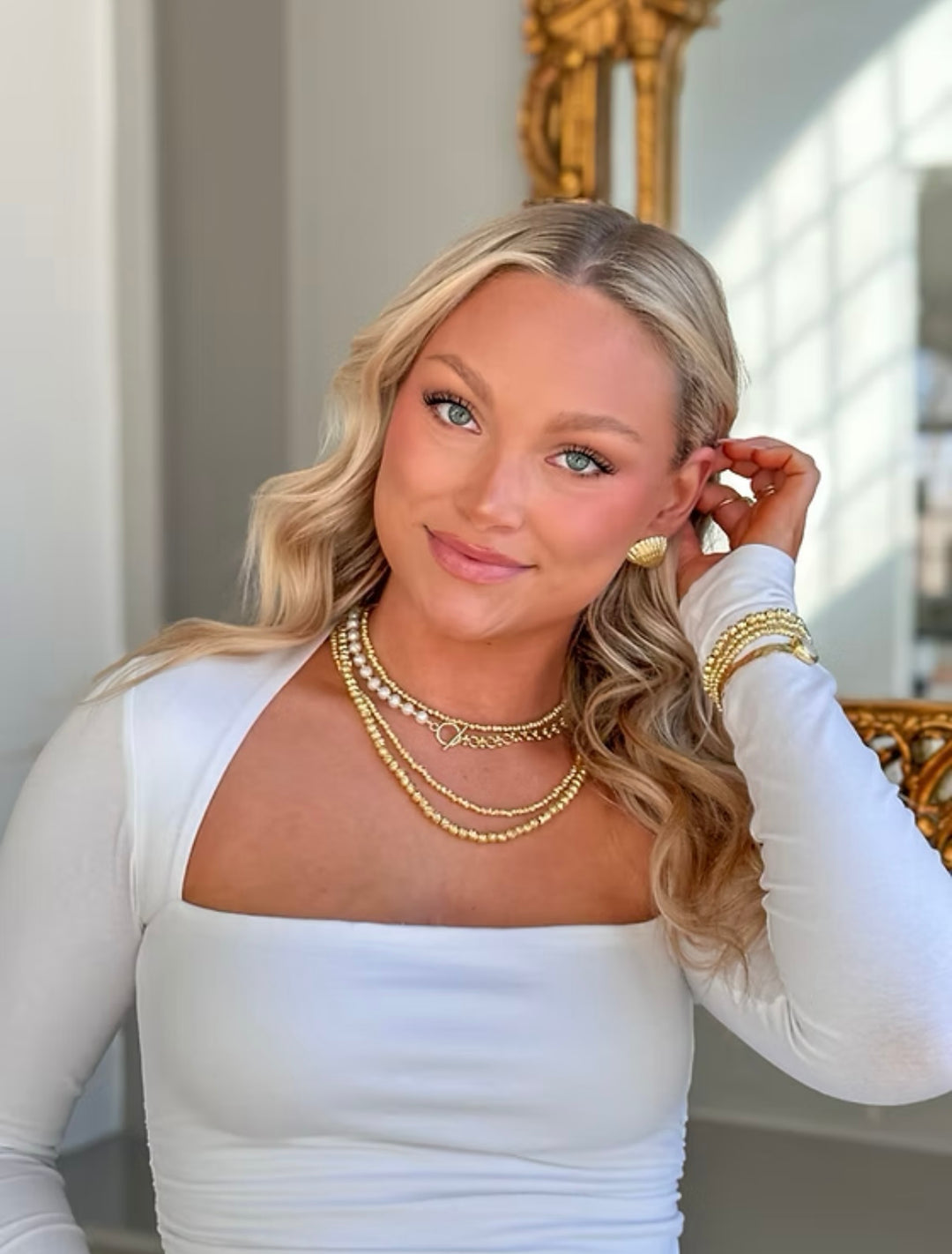 SOLD: Easton Elle Gold Shell Studs
