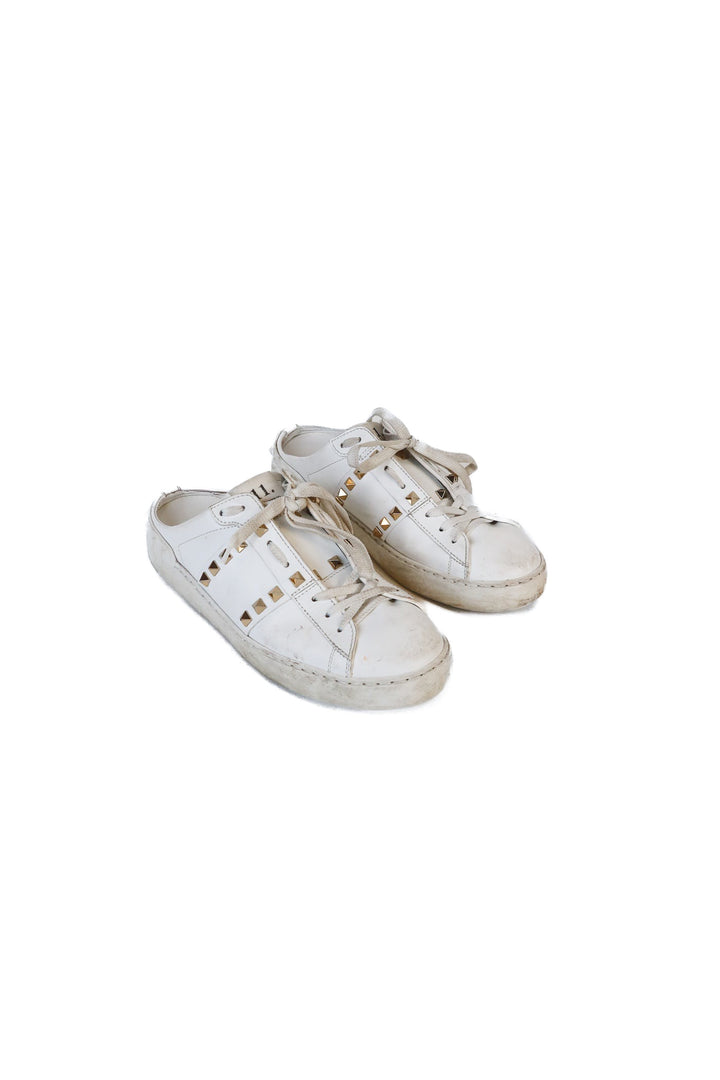 Valentino garavani white slip ons with gold detail (39; retail $980)