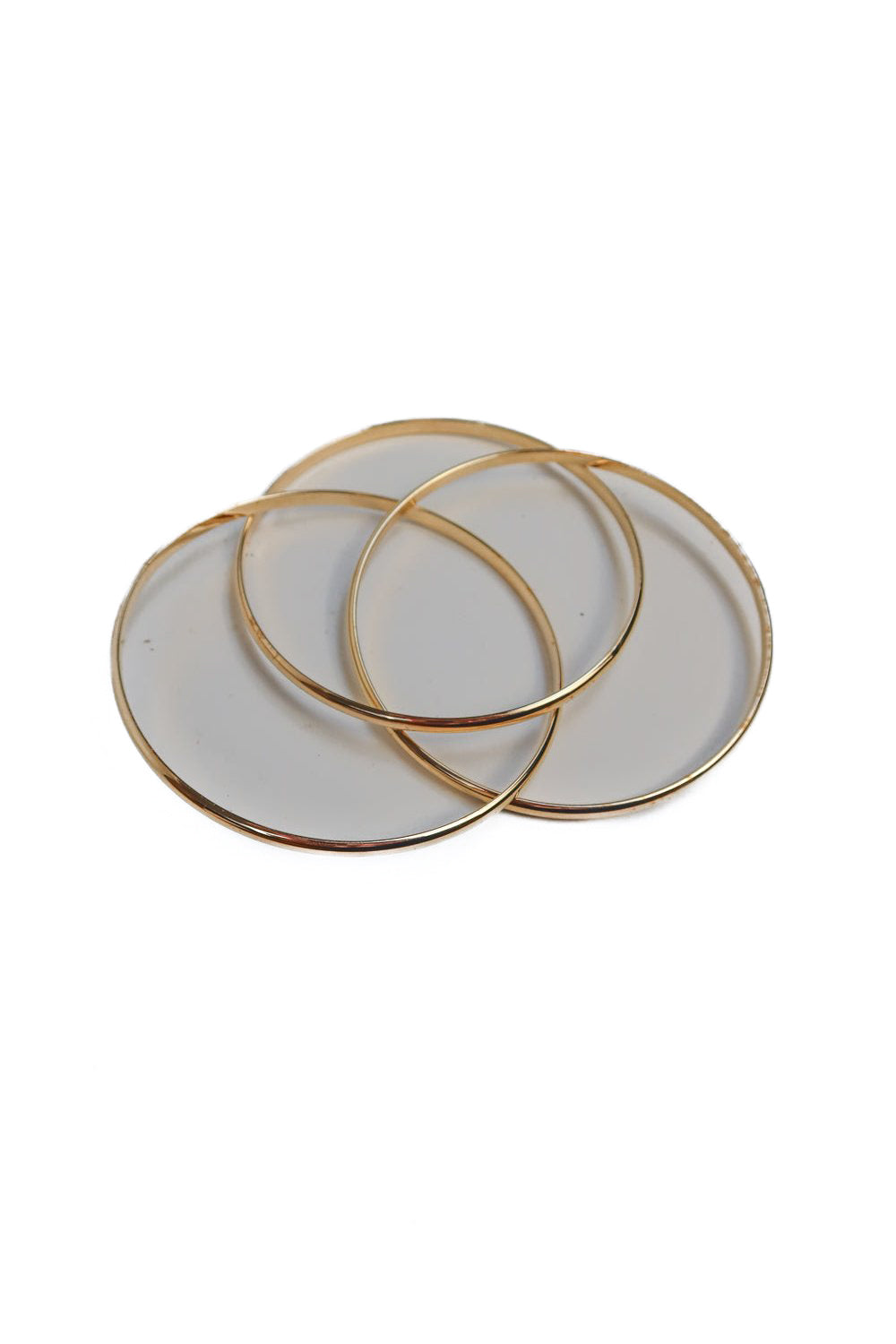 Shiny Gold Set of 3 Intertwined Bangle Bracelets