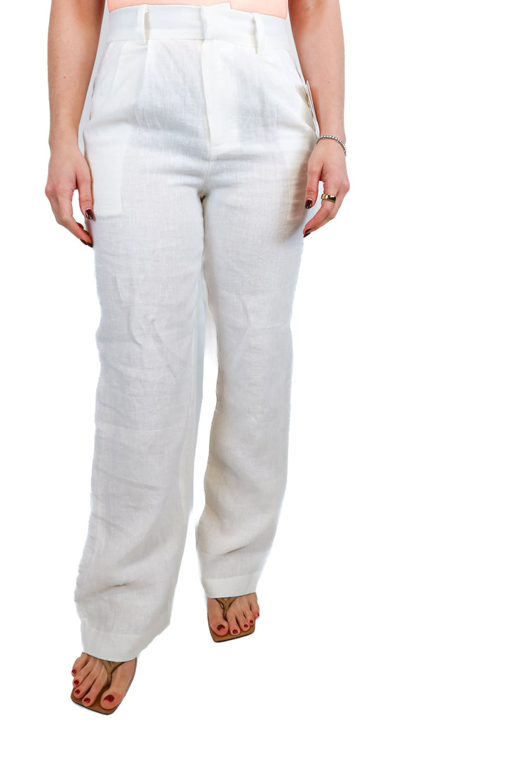 rue sophie white linen pants NWT (xs; retail $128)